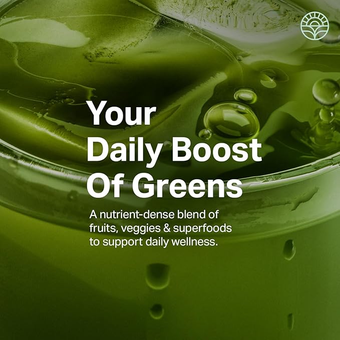 Proper, The Greens Daily Boost Organic Greens Powder. Whole Food, Apple Flavour Veggie Powder Superfood with Wheatgrass, Spirulina, Chlorella, Probiotics. Daily Drink Mix for Wellness and Digestion
