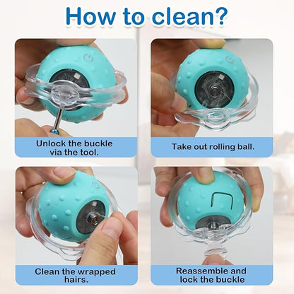 Interactive Cat Toys for Indoor Cats,Automatic Moving Cat Ball in Pouch,Chirping Stimulation,Hide-n-Seek Chase Exercise Game,Motion Activate,Rechargeable Kitten Toys