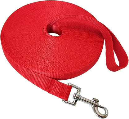 Nylon Training Dog Leash for Small Medium Large Dogs, 15ft 20ft 30ft 50ft 100ft Long Leash Dog/Puppy Lead for Obedience Recall Training, Camping