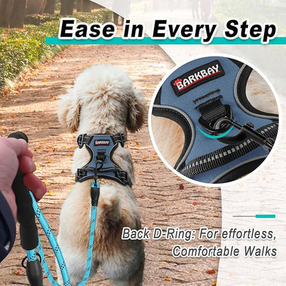 BARKBAY Dog Harness No Pull for Small Dogs - Adjustable, Reflective, Comfortable, No Choke, Heavy-Duty - Perfect for Outdoor Training, Walking, and Hiking - Strong & Durable - XS & Navy