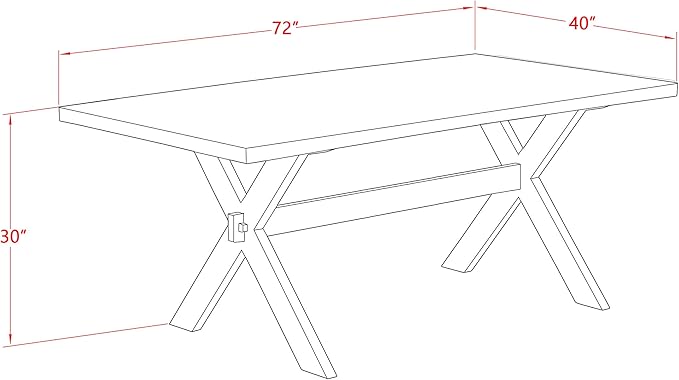 East West Furniture X077VE005-9 9 Piece Modern Dining Table Set Includes a Rectangle Wooden Table with X-Legs and 8 Grey Linen Fabric Parsons Dining Chairs, 40x72 Inch, Multi-Color