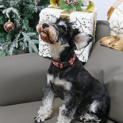 ARING PET Christmas Dog Collar, Cute Red Reindeer Cotton Lightweight Xmas Pet Collars for Puppy Small Medium Large Dogs-XS