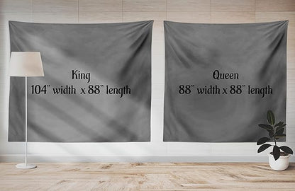 Ambesonne Fantasy Tapestry, Celestial View of Snow Capped Mountains and Alien Planet Print, Fabric Wall Hanging Decor for Bedroom Living Room Dorm, 30" X 45", White and Navy Blue