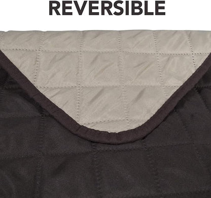 PureFit Reversible Sofa Cover Water Resistant Loveseat Couch Cover, Machine Washable Furniture Cover with Non-Slip Foam and Adjustable Strap for Dogs, Pets (Loveseat, Chocolate/Beige)