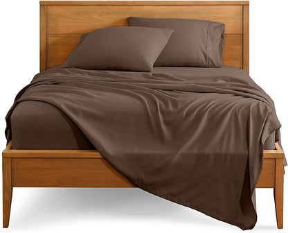 Bare Home King Sheet Set - Luxury 1800 Ultra-Soft Microfiber King Bed Sheets - Double Brushed - Deep Pockets - Easy Fit - 4 Piece Set - Bedding Sheets & Pillowcases (King, Cocoa)