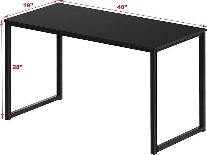 SHW Mission 40-Inch Home Office Computer Desk, Black