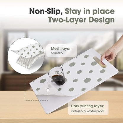 Beautysaid Shelf and Drawer Liner for Kitchen Cabinet, Non Adhesive Non Slip Shelf Paper Waterproof Washable Thickened for Dresser Pantry Shelve Bathroom Protector Liner(Polka Dot,23.6 in x 30 FT)