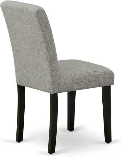 East West Furniture V697AB106-6 6 Piece Dinette Set Contains a Rectangle Dining Room Table with V-Legs and 4 Shitake Linen Fabric Upholstered Chairs with a Bench, 40x72 Inch, Multi-Color