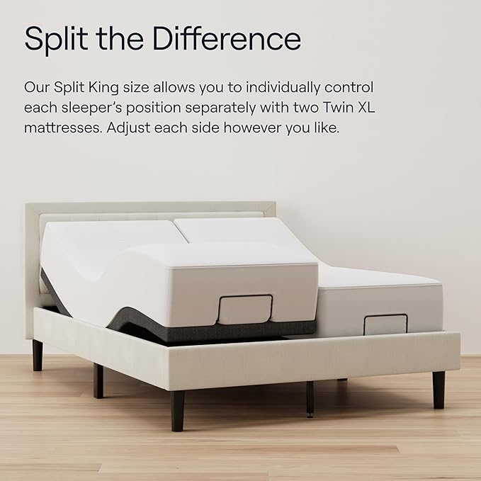 Nectar Luxe Full Adjustable Base & 14” Mattress (New Version) - Head & Foot Incline - Medium Firm Memory Foam - Cooling Upgrade - 3 Massage Settings - 365-Night Mattress Trial & Forever Warranty
