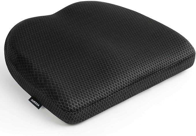 Air Fiber Office Chair Cushion - Ergonomic Seat Cushion for Orthopedic Coccyx, Relief Hip & Back Support - Doctor Recommended Cushion for Long Sitting Worker Driver & Handicapped (Dark Gray)