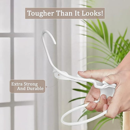 Utopia Home - Plastic Hangers 50 Pack - Space Saving Clothes Hanger - Durable and Strong Closet Organizers and Storage Makes It Ideal Stocking Stuffers or Apartment or Dorm Room Essentials (White)