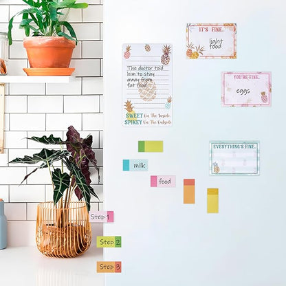 B1ykin Cute Sticky Note Set - Be A Pineapple Stand Tall Wear A Crown Be Sweet On The Inside Self-Stick Notes Pad, 550 Sheets Writing Memo Pages Sticky Notepad for Teacher Appreciation Gift (Pineapple)