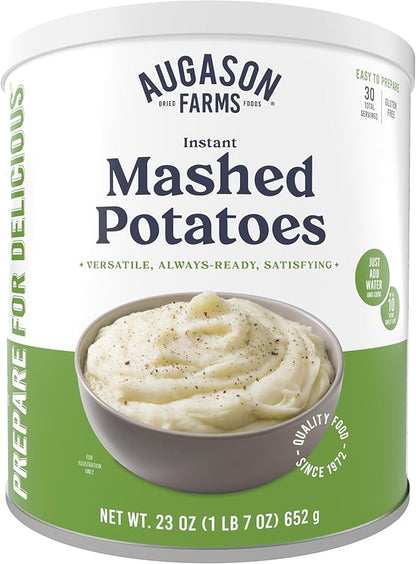Augason Farms Instant Mashed Potatoes Can, Emergency Food Supply, Everyday Meals, 30 Servings
