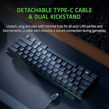Razer Huntsman Mini 60% Gaming Keyboard: Clicky Optical Switches - Rapid Trigger Mode - Chroma RGB Lighting - PBT Keycaps - Onboard Memory - Snap Tap - Classic Black