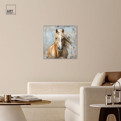 Art Remedy Rustic Rider Canvas Horse Wall Art, Silver Frame, 30" x 30"
