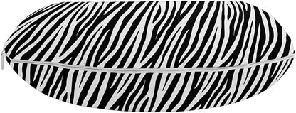 Ambesonne Zebra Print Travel Pillow Neck Rest, Repeating Animal Skin Ornament Jungle Savage Animal Savannah Life, Memory Foam Traveling Accessory for Airplane and Car, 12", Black Charcoal