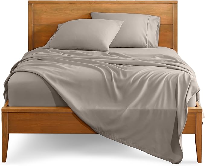 Bare Home King Sheet Set - Luxury 1800 Ultra-Soft Microfiber Queen Bed Sheets - Double Brushed - Deep Pockets - Easy Fit - 4 Piece Set - Bedding Sheets & Pillowcases (King, Khaki)