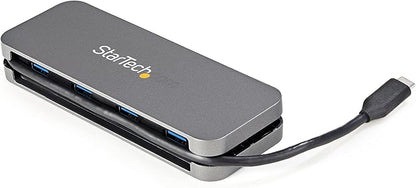 StarTech.com 4 Port USB C Hub - 4X USB-A - 5Gbps USB 3.0 Type-C Hub (USB 3.2/3.1 Gen 1) - Bus Powered Portable USB-C to USB-A Adapter Laptop Hub - 11.2" (28.5cm) Cable w/Cable Management (HB30CM4AB)