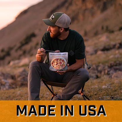 Peak Refuel Cobbler | Protein | Calories | 100% Real Ingredients | Premium Freeze Dried Backpacking & Camping Food | 2 Servings | Ideal MRE Survival Meal or Dessert