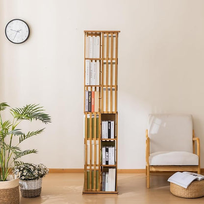 6 Tier Book Shelf,Modern Bookshelves Organizer,Brown
