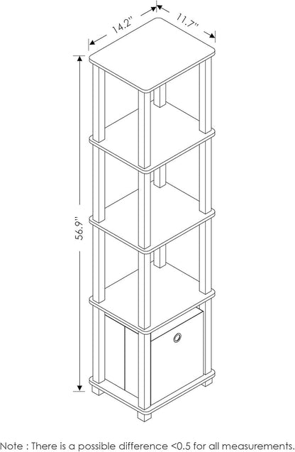 FURINNO TNT No Tools 5-Tier Display Decorative Shelf, Columbia Walnut/Black/Dark Brown