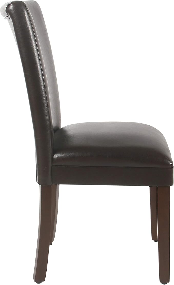 HomePop Parsons Dining Chair - Brown Faux Leather (Set of 2)