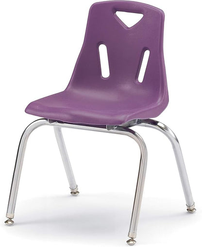 Berries Jonti-Craft 8146JC6004 Stacking Chairs with Chrome-Plated Legs, 16" Height, Purple, Pack of 6