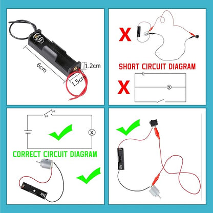 Sntieecr 3 Pack 42 PCS Electric Circuit Motor Kit with Organize Bags, Educational Montessori Learning Electric Circuit Kit Sets for Kids DIY STEM Science Project