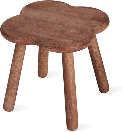 Wooden Step Stool for Adults Upgraded11.6inch Small Wooden Stool with Four Detachable and Assembled Legs for Bathroom, Kitchen, Bedroom, Plant Stand (Natural Solid Wood top and Legs)