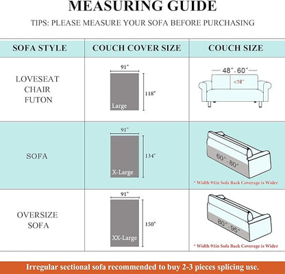 STACYPIK Thick Boho Sofa Cover Beige Khaki Triangle Plaid Couch Cover Skin Pet-Friendly Chenille Sofa Protector for 3 Cushion Couch Reversible Couch Cover Tassel Washable Sectional Sofa Cover-91X134IN