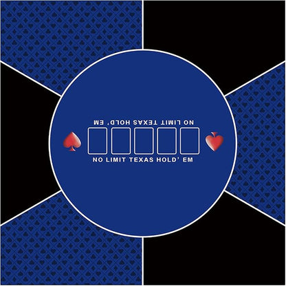 nuveti 24/31/39/47/55/63 inch Square Foldable 6-Player Texas Poker Card Tabletop Layout Portable Anti-Slip Rubber Board Game Mat Texas Hold'em Poker Mat for Family Game, Casino, Party
