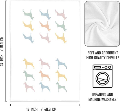 Doberman Kitchen Hand Towels - Tea Towels, Gifts for Women, Dog Mom, Decor - Decorative Bathroom Towels, 1624 Inches