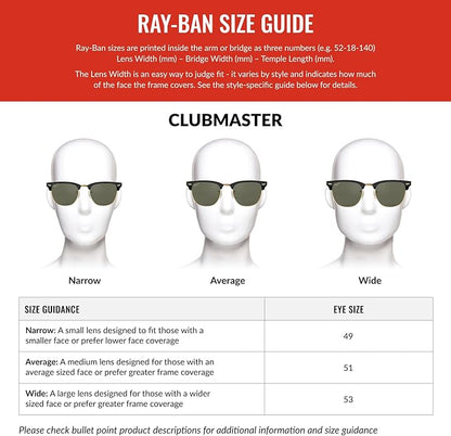 Ray-Ban RB3016 Clubmaster Square Sunglasses