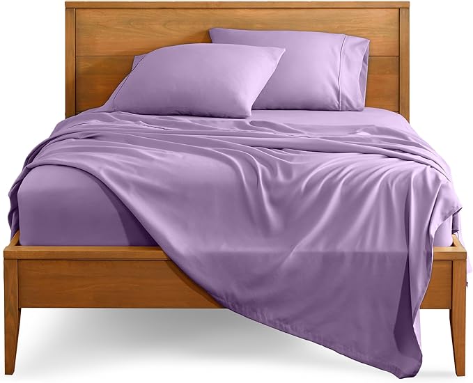 Bare Home Split King Sheet Set - 1800 Ultra-Soft Microfiber Bed Sheets - Double Brushed - Deep Pockets - Easy Fit - 5 Piece Set - Bed Sheets & Pillowcases (Split King, Lavender)