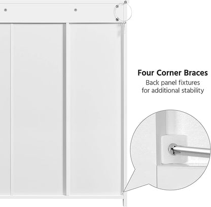Yaheetech Bathroom Floor Cabinet, Large Storage Space Wooden Organizer with 1 Big Drawer, 3 Small Drawers & 2 Doors, Free-Standing Cupboard for Kitchen/Living Room/Bathroom Use, White
