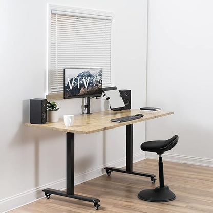 VIVO Steel Universal Full Motion Pole Mount Laptop Holder Arm with Removable 75mm and 100mm VESA Plate, Fits 10 to 15.6 inch Laptops, Black, MOUNT-PL1A-LAP3