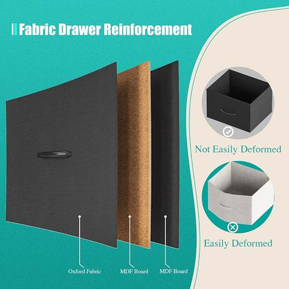 Dresser for Bedroom with 18 Drawers, Tall Fabric Storage Dresser, Chest of Drawers for Closet, Nursery, Bedside, Living Room, Laundry, Entryway, Hallway (Black)