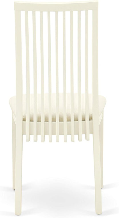 East West Furniture LGIP7-LWH-C 7 Piece Dinette Set Consist of a Rectangle Dining Room Table with Butterfly Leaf and 6 Linen Fabric Upholstered Dining Chairs, 42x84 Inch, Linen White