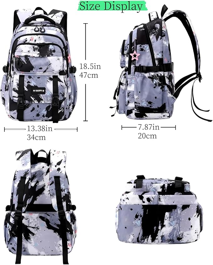 MITOWERMI Kids Backpack Bookbag for Boys School Bags Multi-pocket Teen Girls Backpack for School Elementary Students Schoolbags Casual Knapsack (Black)