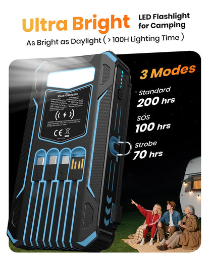SOARAISE Portable Power Bank - 48000mAh, Solar