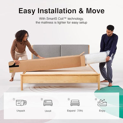 Novilla Full Size Mattress, 12 Inch Full Mattresses in a Box with Smarts™ Pocket Coil for Pressure Relief, Medium Firm Foam and Spring Hybrid Colchones with CertiPUR-US Certified