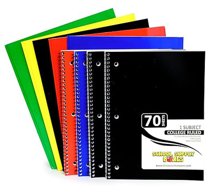 School Supply Boxes | Secondary School Case (2 Boxes) | Back to School Essentials Kit for Students & Teachers | Includes 1" Binders, College-Ruled Notebooks, College-Ruled Filler Paper, & More