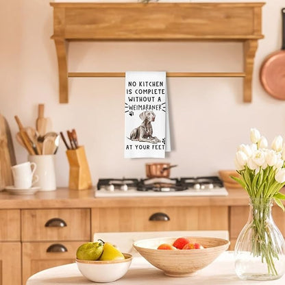 Weimaraner Funny Dog Kitchen Hand Towels - A Kitchen is Not Complete Without A Weimaraner Dish Towel Waffle Weave Hand Towels for Home Bathroom,Dog Lovers Gift,16×24 Inch