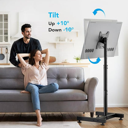 AX WABER TV Floor Stand for 13-50 inch Screens Holds up to 77lbs, Tilting and Height Adjustable Monitor Floor Stand Mount,Tall Standing TV Stand for Bedroom, Dorm Room, Office, Max VESA 200x200mm
