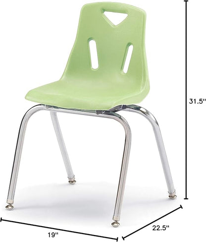 Berries Jonti-Craft 8148JC6130 Stacking Chairs with Chrome-Plated Legs, 18" Height, Key Lime, Pack of 6