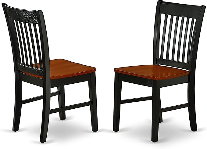 East West Furniture QUNO7-BCH-W 7 Piece Dining Room Table Set Consist of a Rectangle Kitchen Table with Butterfly Leaf and 6 Dining Chairs, 40x78 Inch, Black & Cherry