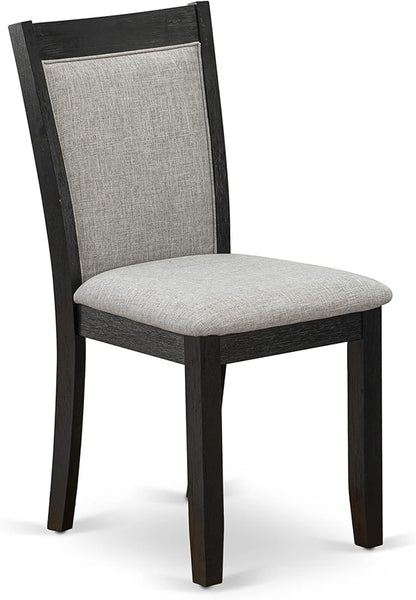 East West Furniture X627MZ606-7 7 Piece Kitchen Table Set Consist of a Rectangle Dining Table with X-Legs and 6 Shitake Linen Fabric Parsons Dining Chairs, 40x72 Inch, Multi-Color