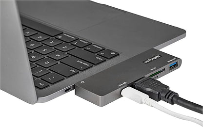 StarTech.com USB C Multiport Adapter for MacBook Pro/Air - USB Type-C to 4K HDMI, 100W Power Delivery Pass-Through, SD/MicroSD Slot, 2-Port USB 3.0 Hub - Portable USB-C Mini Dock (DKT30CMHSDPD)