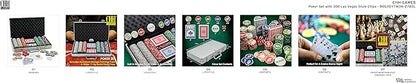CHH Poker Set In Aluminum Case With 300 (11.5 Gram) Las Vegas Style Chips
