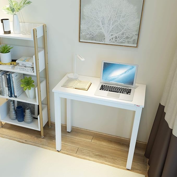 Need Small Table - 31.5 Inch Study Desk for Narrow Spaces,Sturdy and Heavy Duty Study Workstation for Laptop-Easy Assembly Homework Desks AC3DW8040